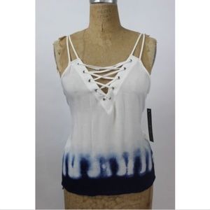 RUE21 Ivory & Navy Blue Ombre Sleeveless Cami Top